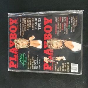 Vintage Playboy Holiday Anniversary Issue January 1993- Barbi Twins